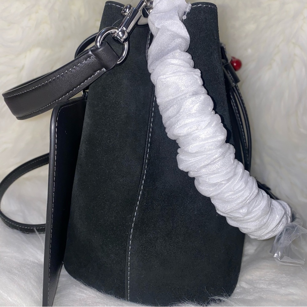 Coach Rowan Bucket Bag With Cherry Charm New Suede purse - Picture 5 of 15